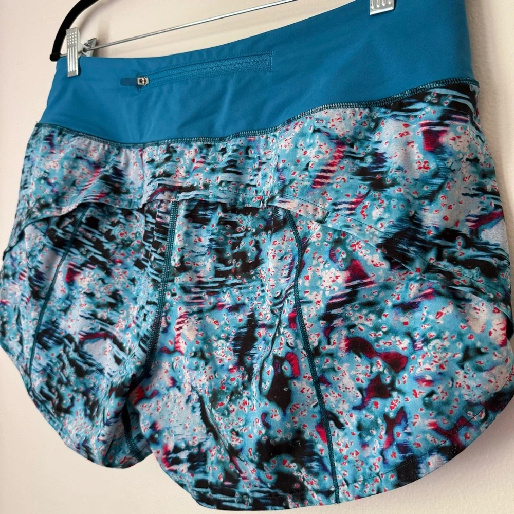 Lululemon Speed Up Short Long *4" Updated Fit in Multi/Hawaiian Blue sz 10 Tall - Picture 5 of 12